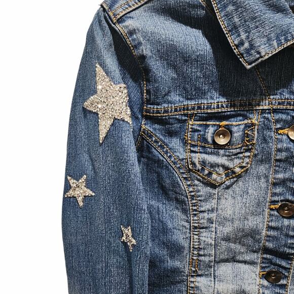 Be Kind Custom Upcycled Jean Jacket, Women's S - Picture 5 of 8